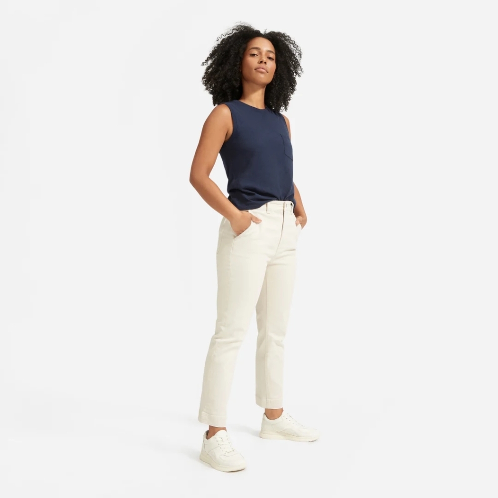 Everlane Slim Leg Crop, size 0, Sandstone